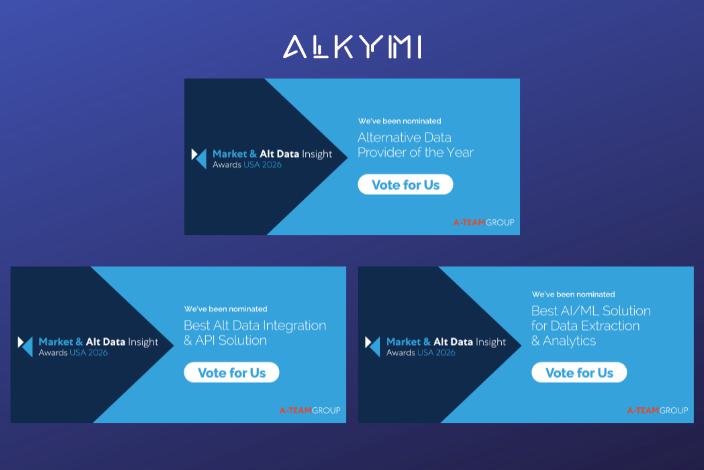 Alkymi Named Finalist in Three Categories at the 2026 Market & Alt Data Insight Awards USA