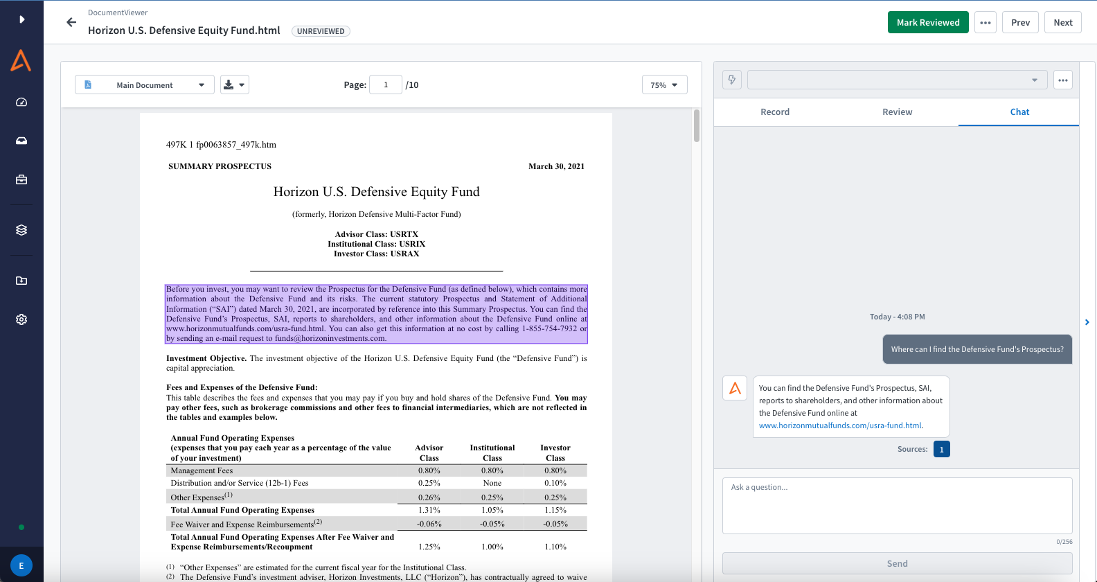 Traceability example